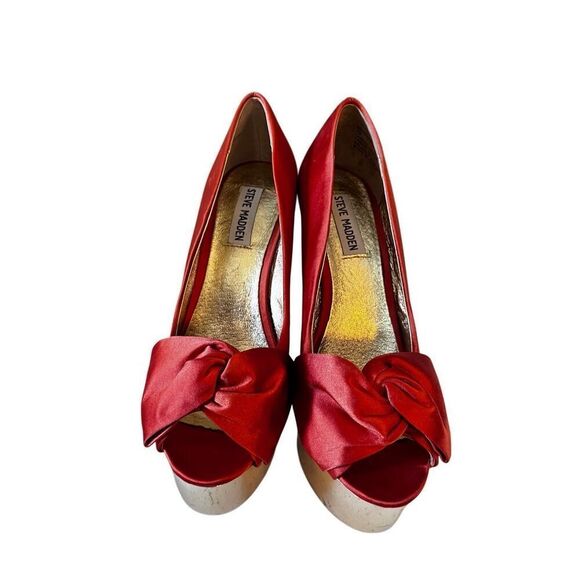 Steve Madden Moscow orange fabric and silver healed stilettos 7 - Picture 2 of 9